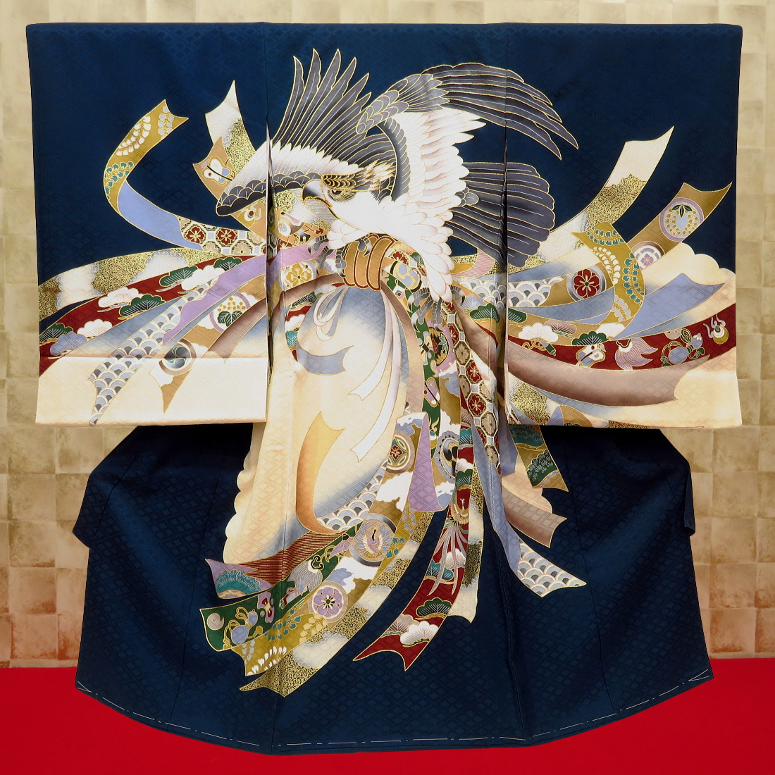 初着・祝着・のしめ・お宮参りの着物！男の子のお祝い着！飛翔鷹に