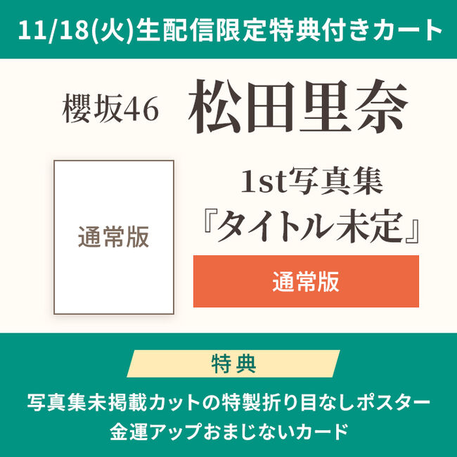 櫻坂ﾁｬﾝﾈﾙ｣11/18(火)生配信限定W特典・写真集未掲載ｶｯﾄの特製折り目