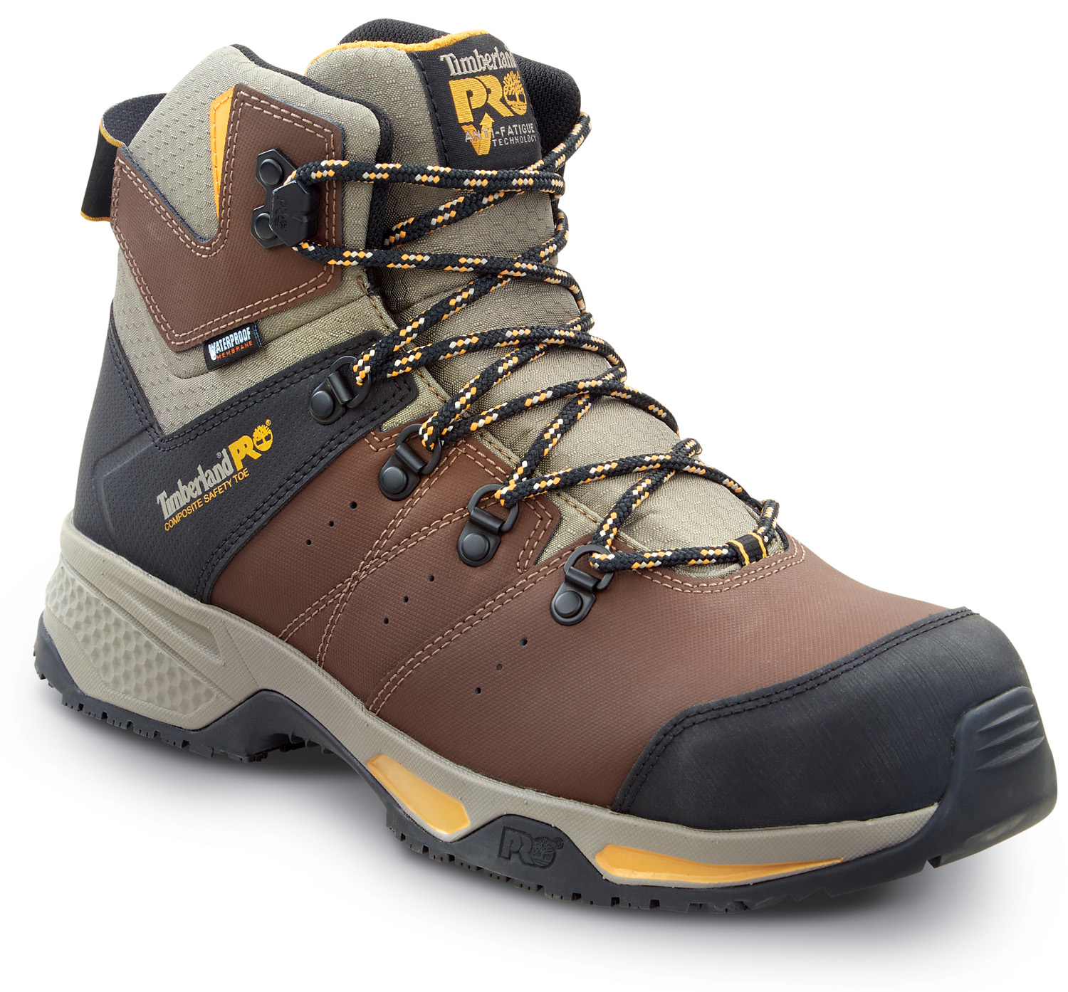 Male Timberland PRO Men's Brown/Golden Yellow Switchback MaxTRAX