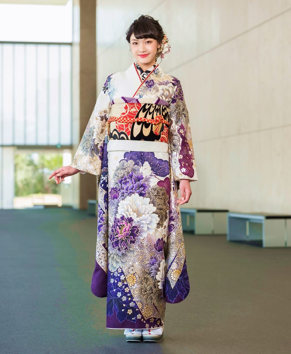 白地紫ぼたん[FS0786] | 成人式振袖レンタル京都さがの館