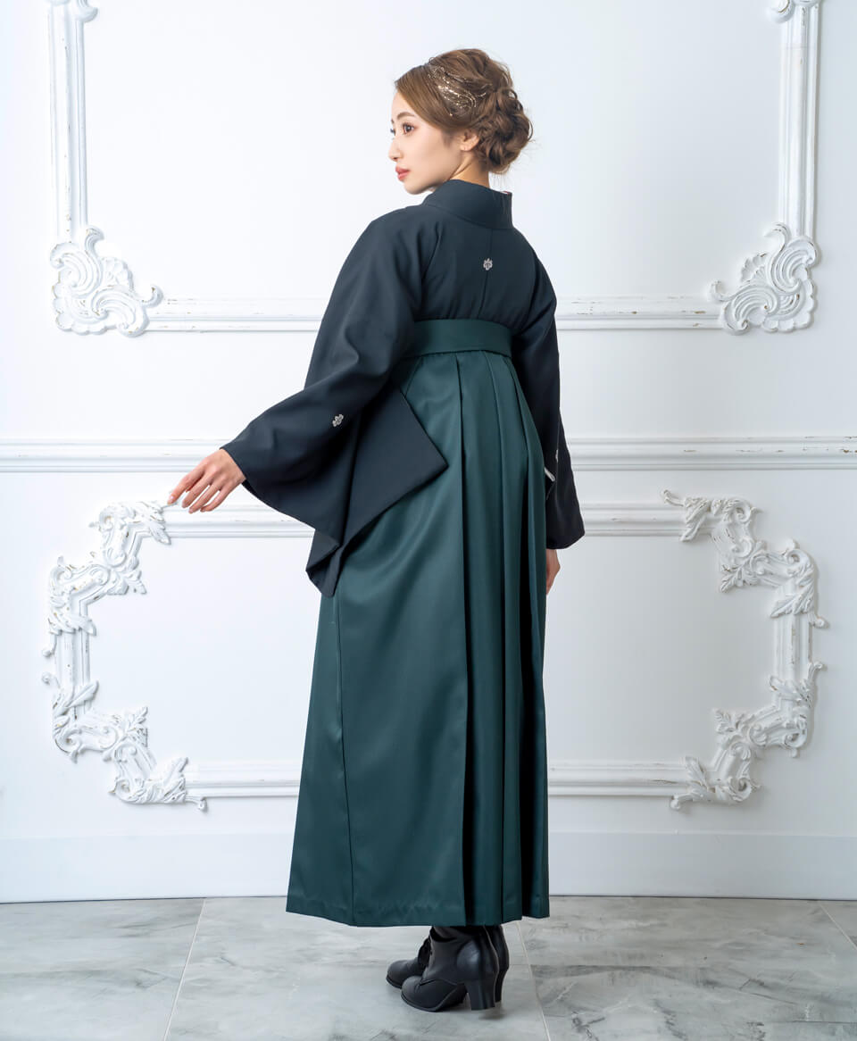 レンタル着物MON001×袴FMI005 | 【京都さがの館】卒業式袴レンタル