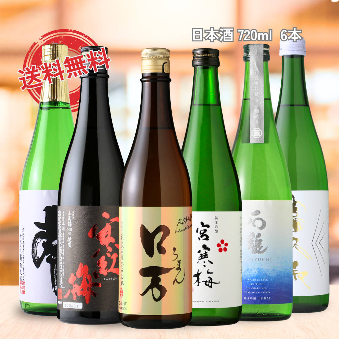 日本酒 純米吟醸 家飲みセット 720ml 6本セット（送料無料 飲み比べ ロ