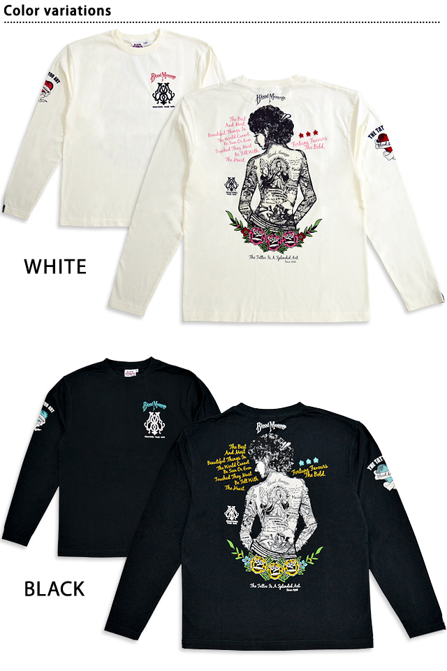 Tattoo Girl長袖Tシャツ BLLT-1000 BLOOD MESSAGE ブラッドメッセージ