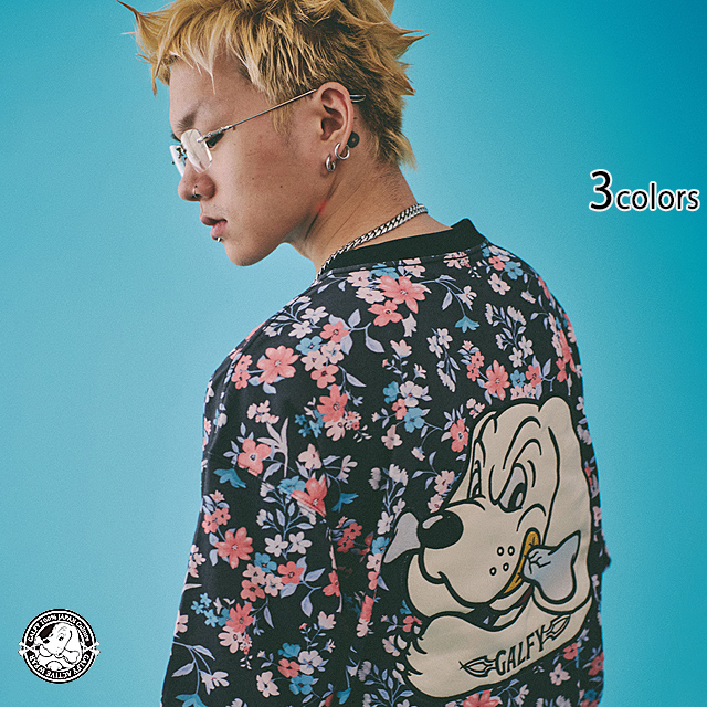 ボタニカルガルフィーTee GALFY 142066 ガルフィー 総柄 ゆったりめ