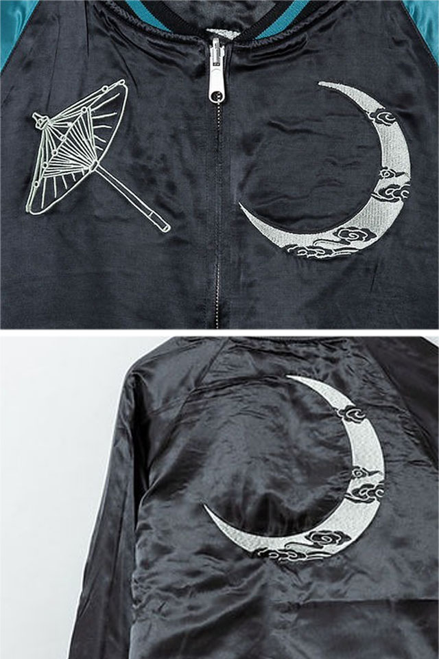 雨宿り」総刺繍リバーシブルスカジャン 参丸一 SM-30627 和柄 和風 蛙