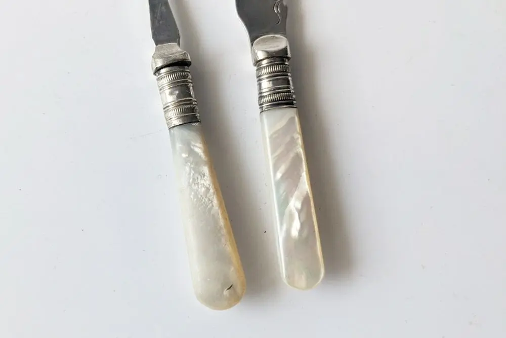 アンティーク マザーオブパール カトラリー イギリス製 白蝶貝の