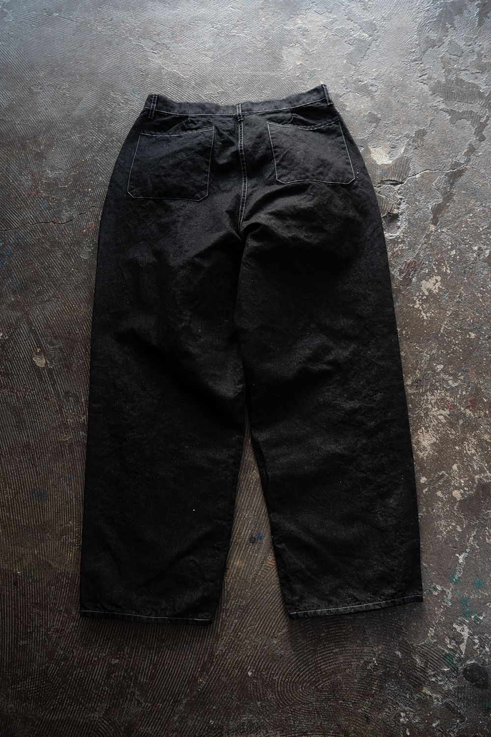 STILL BY HAND - 【26SS】8.5oz大麻混デニムワンタックパンツ(BLACK