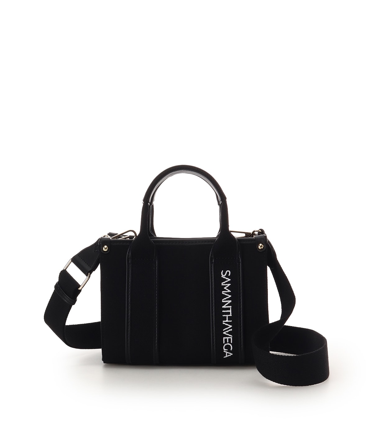 新色ロゴテープキャンバスショルダーバッグ（ミニ）(FREE ブラック