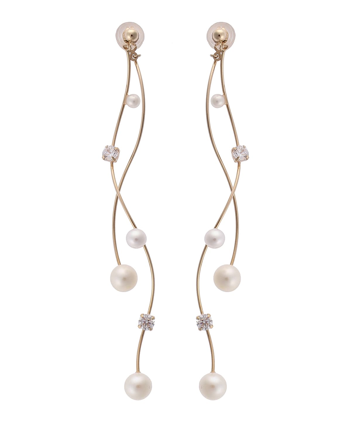 K10 YG スウィングパールピアス(FREE K10 イエロー): Samantha Tiara