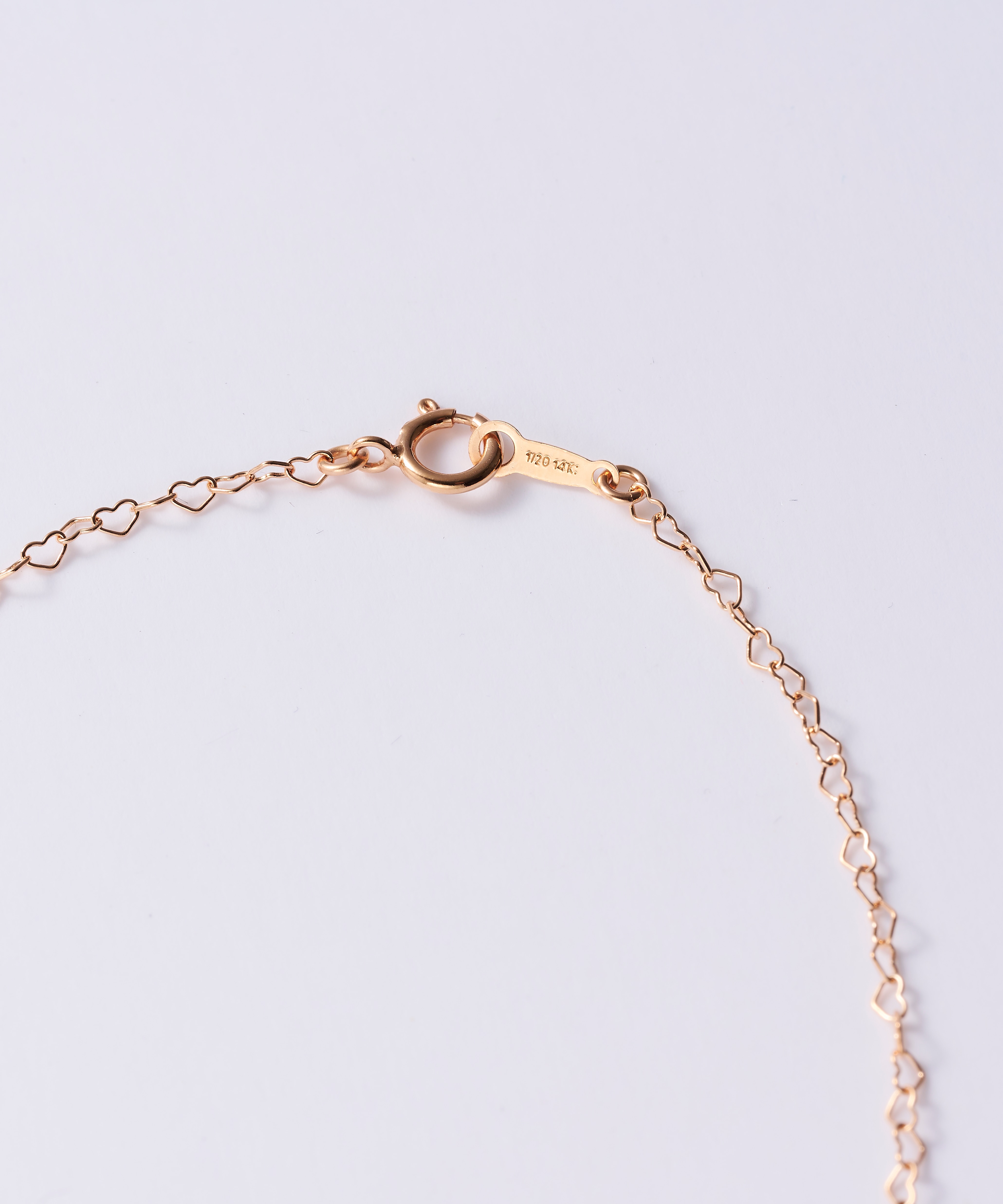 K14GF ハートチェーン ネックレス(40cm)(40cm K14GF×メッキ