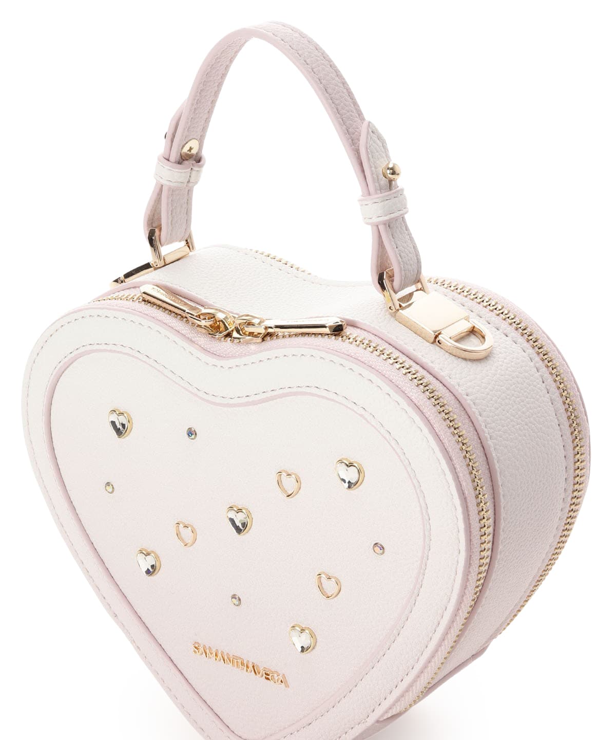 グラデーションビジューハート型ショルダーバッグ(FREE ピンク