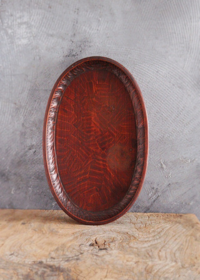 讃岐盆 讃岐彫 楕円 お盆 煎茶盆 手仕事 民藝 盆 Antique Sam's Collection