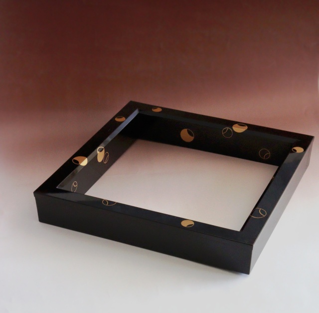 壷々蒔絵炉縁 塗師平安胡春作 蒔絵 茶道具 炉