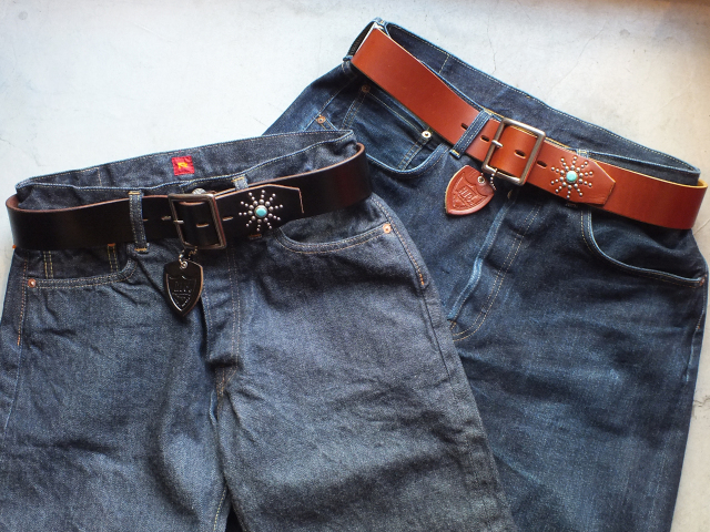 送料無料】通販 札幌 HTC BELT END ONLY #STARBURST TURQUOISE レザー