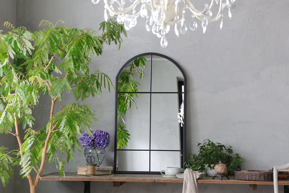 パリの雑貨屋木製アーチ型スタンドミラー パリの雑貨屋木製アーチ型