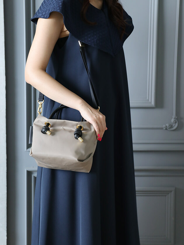 VIOLAd'OROバッグBIANCAトープxブラックXS ヴィオラ ドーロ