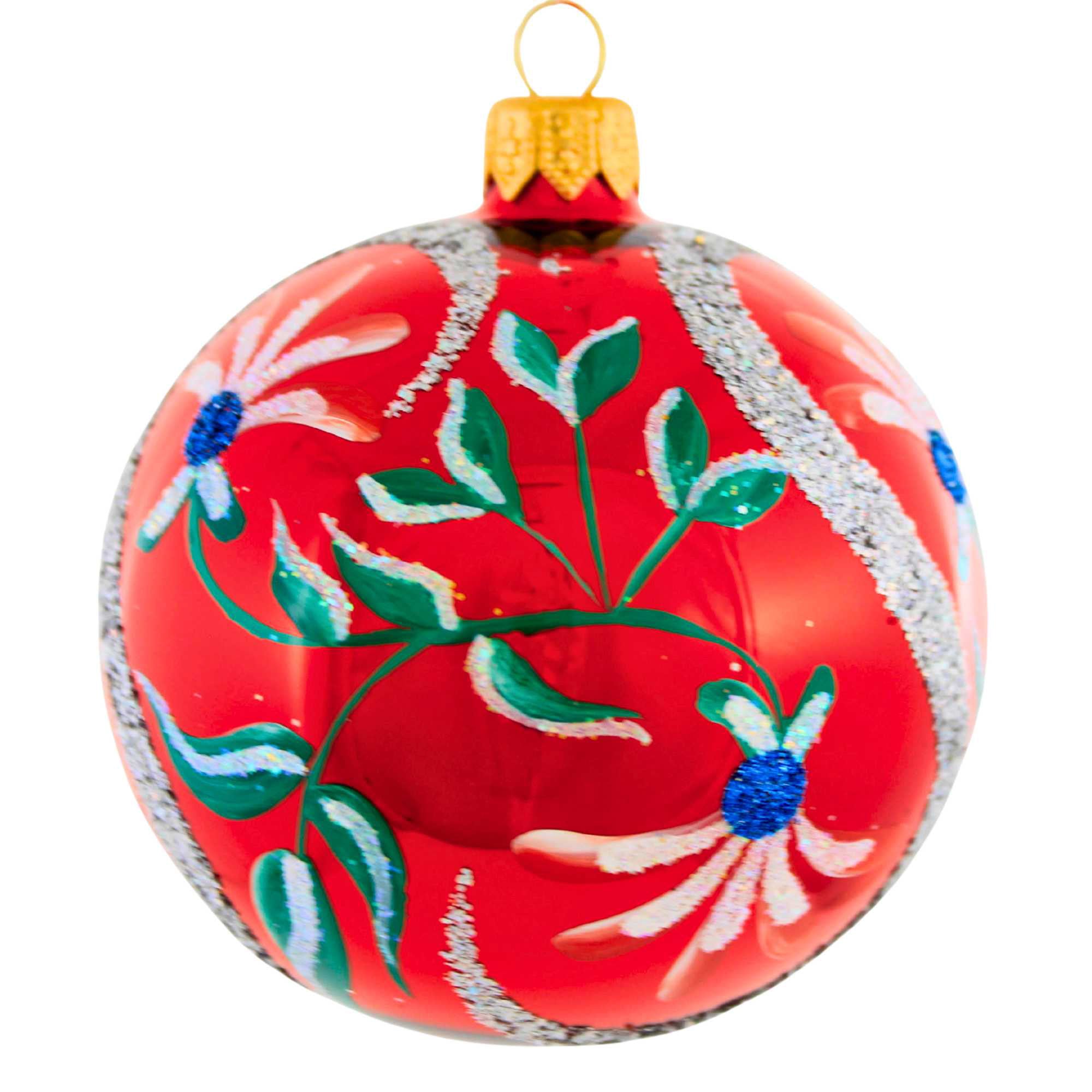 Ornament King 3.00In Momma's Favorites Red, Glass, Retro Ball