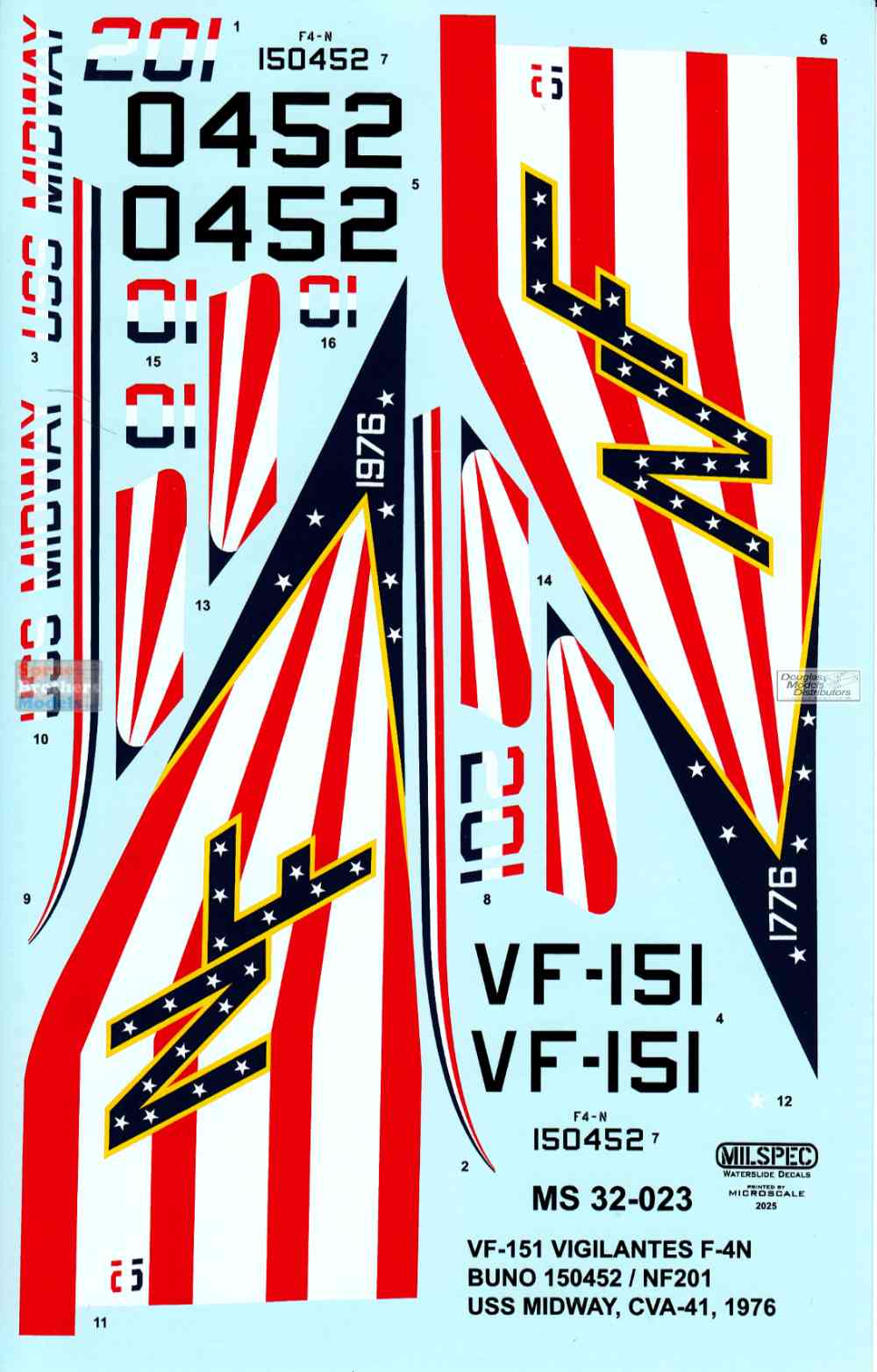 CAMMS32023 1:32 MilSpec Decals - F-4N Phantom II VF-151 Vigilantes