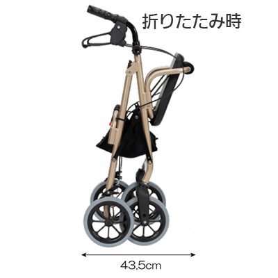 歩行車 ハッピー3（117090 117091）折りたたみ時自立 竹虎 | 介護