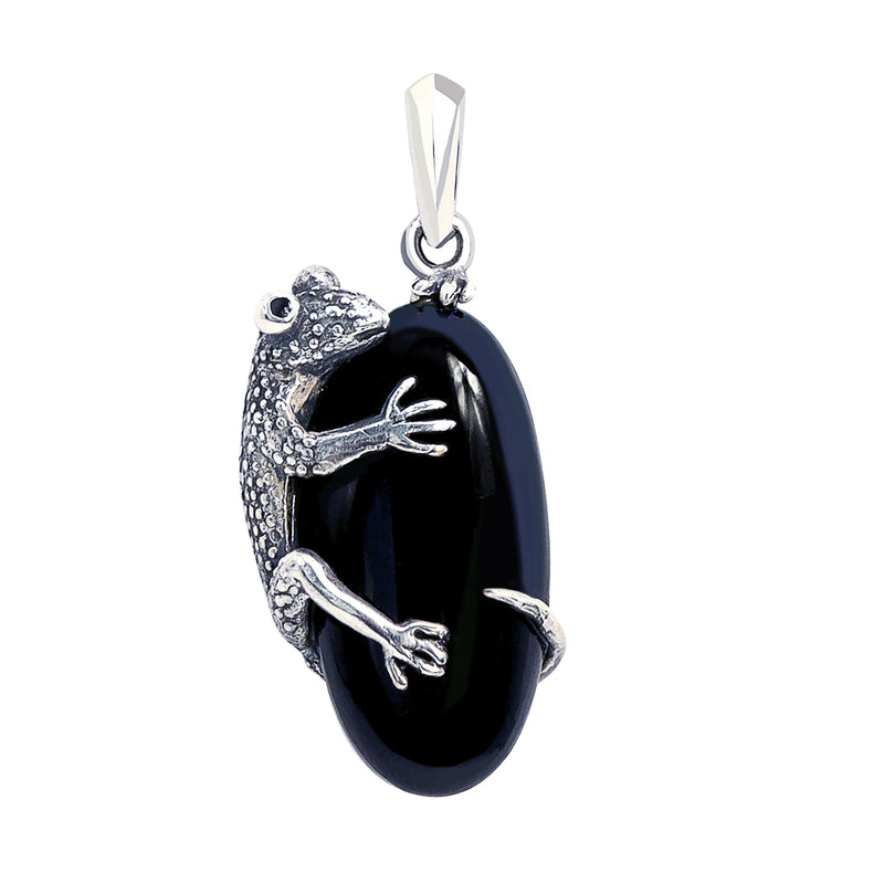 ペンダントトップ ネックレス アニマル トカゲ オニキス シルバー925
