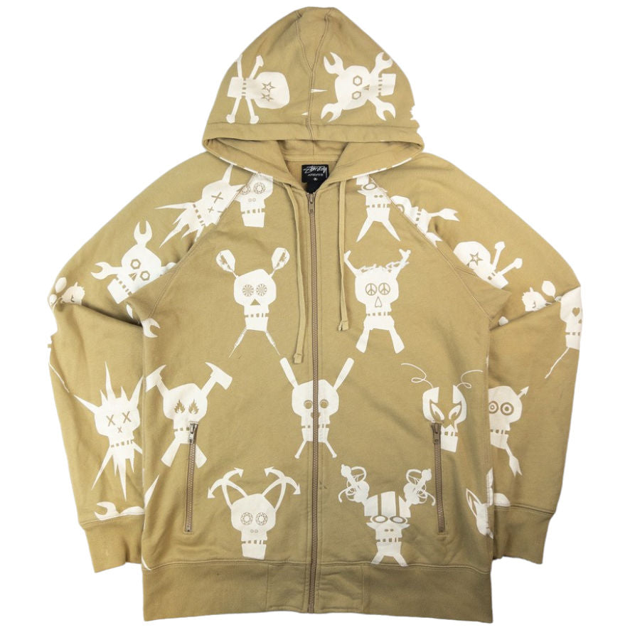Vintage Stussy Futura Skullicon Zip Up Hoodie Size M | Second Wave