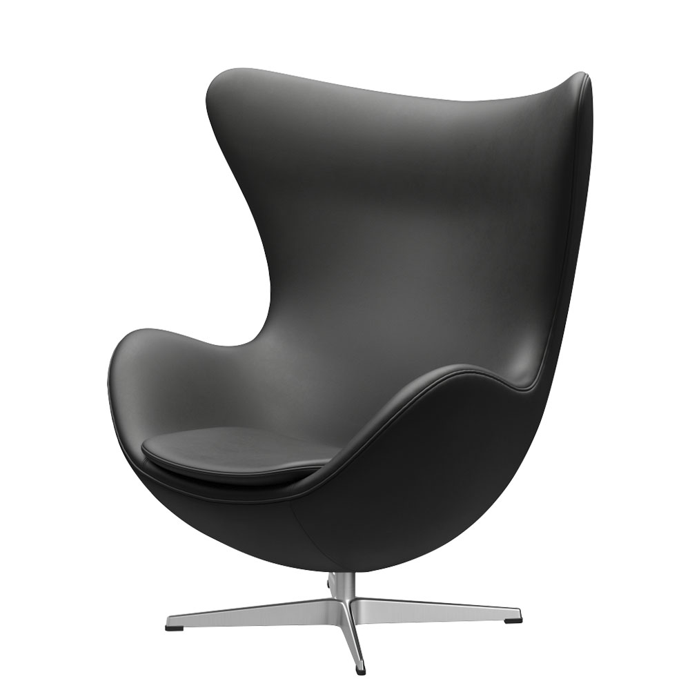 エッグチェア 3316 / エッセンシャルレザーブラック サテン脚FRITZ