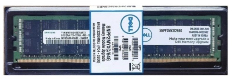 Dell SNPP2MYXC/64G 64GB PC4-25600 DDR4 3200Mhz 2RX4 ECC Memory