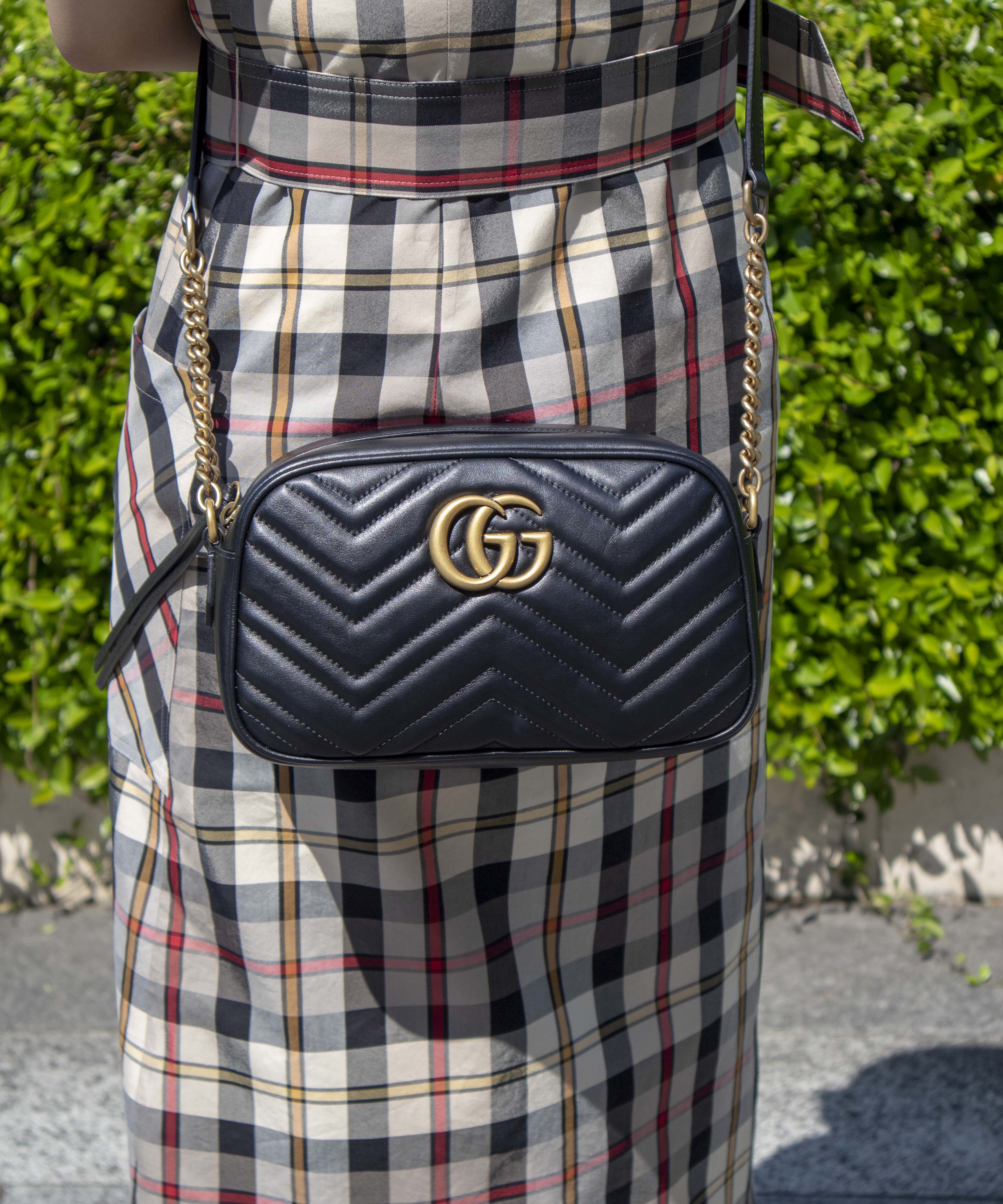 GGマーモント〕キルティング スモール ショルダーバッグ ブラック