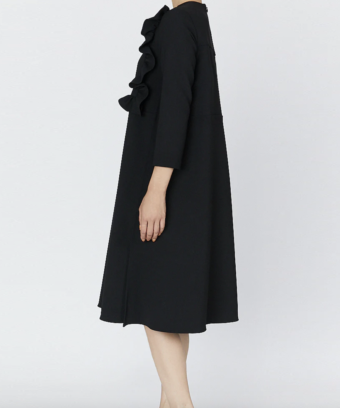 36サイズ】ロングスリーブフリルトリムパールドレス YOKO CHAN（ヨーコ