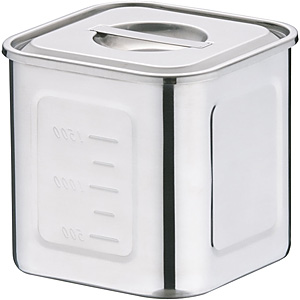 三宝産業 YUKIWA UK 18-8 ステンレス 深型 角キッチンポット 手付 21cm