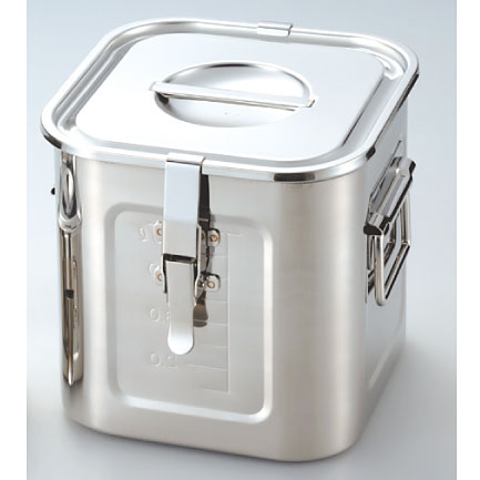 赤川器物製作所 AG 18-8 ステンレス 角キッチンポット 目盛付 パッキン