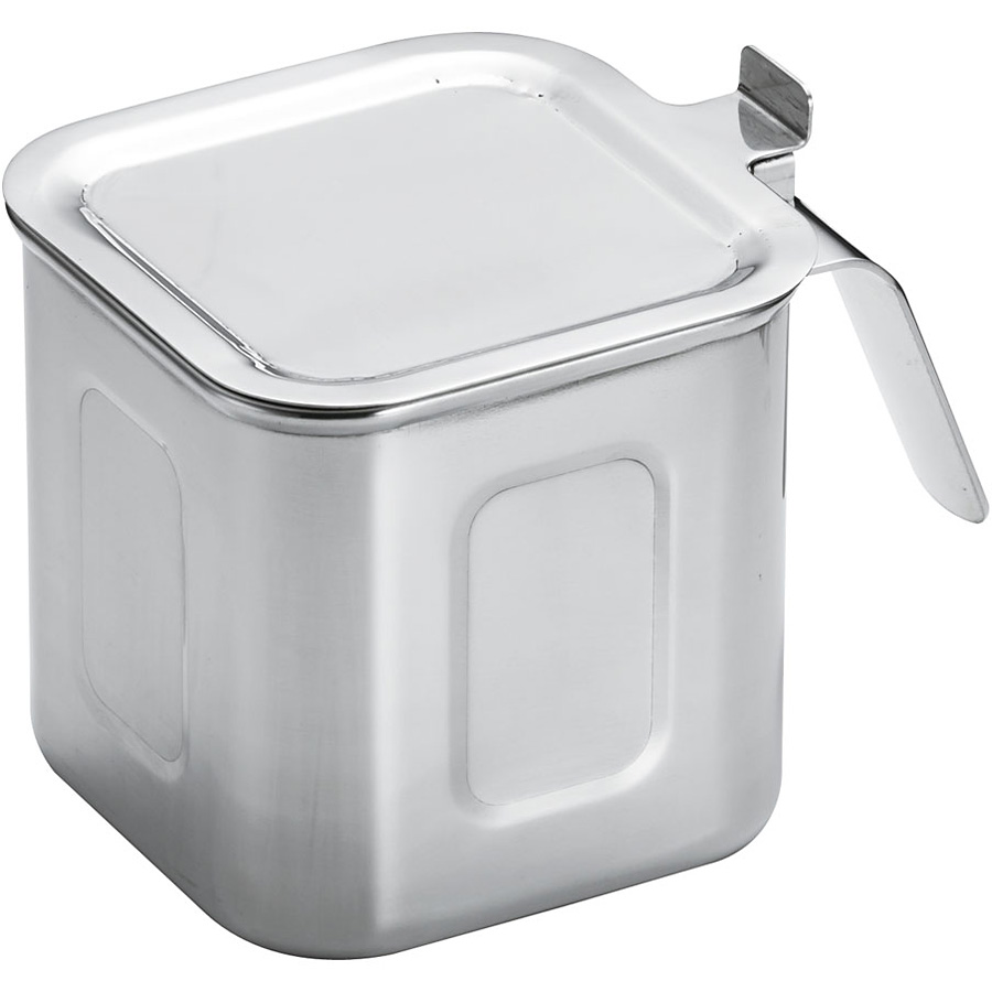 18-8 ステンレス深型角キッチンポット 丁番蓋付き 12cm - 調理器具の