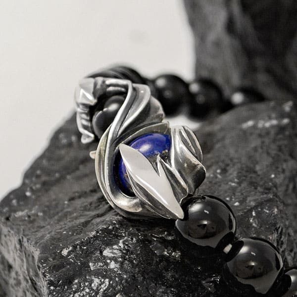 パワーストーン】オニキスベース ストーン×シルバーブレスレット [DJ-032]