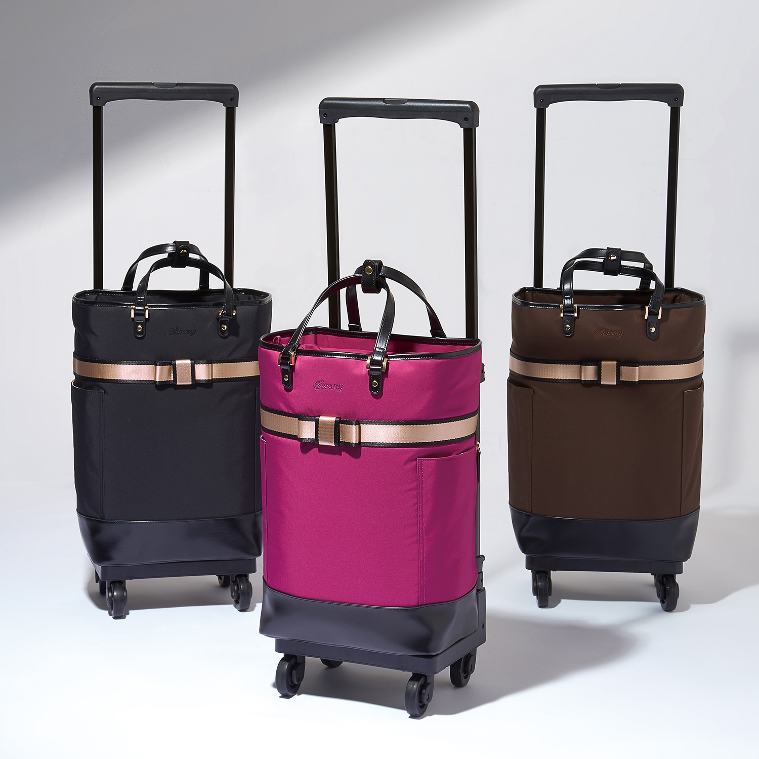 スワニー キャリーケースクロコダイル型押し4輪ストッパー付き ＜L