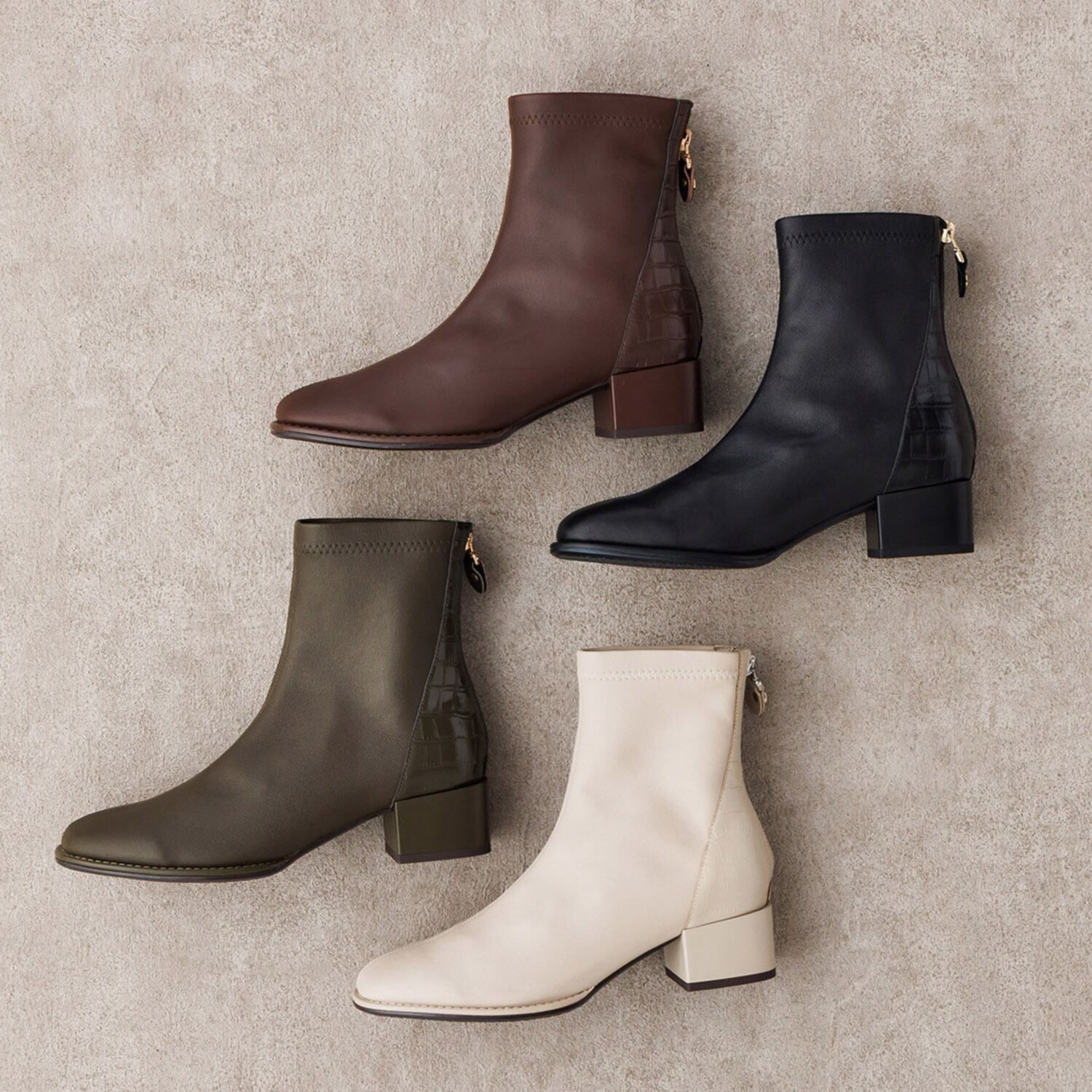 卑弥呼 シープレザー 型押しコンビ ストレッチブーツ- ショップチャンネル