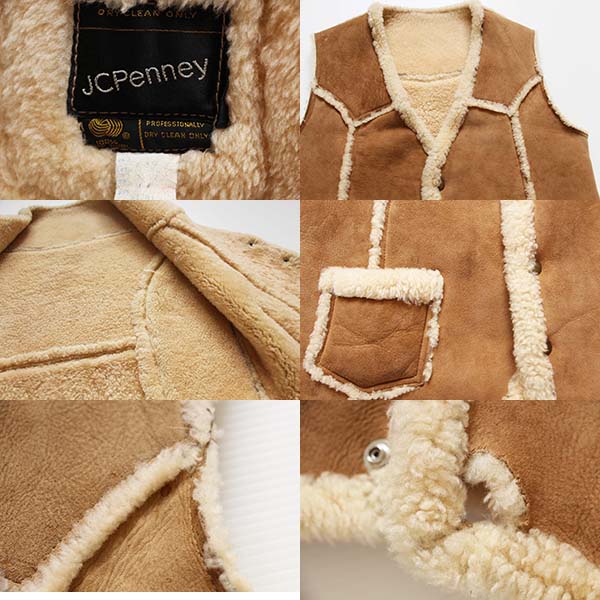70s JCPenney シープスキン リアル ムートンベスト M - Sixpacjoe Web Shop