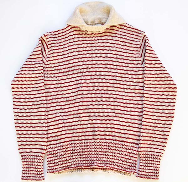 70s L.L.Bean 筆記体タグ ボーダー 襟付き ニットセーター - Sixpacjoe