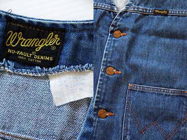 80s USA製 Wranglerラングラー デニムベスト M - Sixpacjoe Web Shop