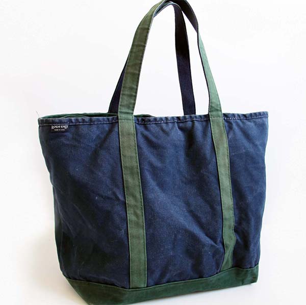 90s USA製 LANDS'ENDランズエンド キャンバス トートバッグ ジップ