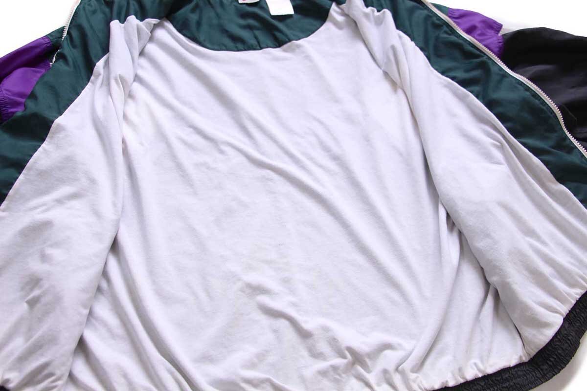 90s NIKEナイキ ロゴ刺繍 マルチカラー 切り替え ナイロンジャケット