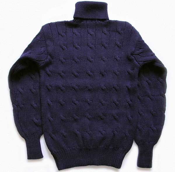 90s ポロ ラルフローレン タートルネック ケーブル編み ウールニット