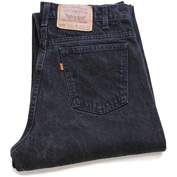 90s Levi'sリーバイス 550 ブラック デニムパンツ w34 L32☆123