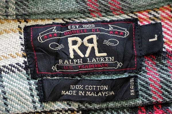 90s RRL ダブルアールエル ラルフローレン タータンチェック コットン