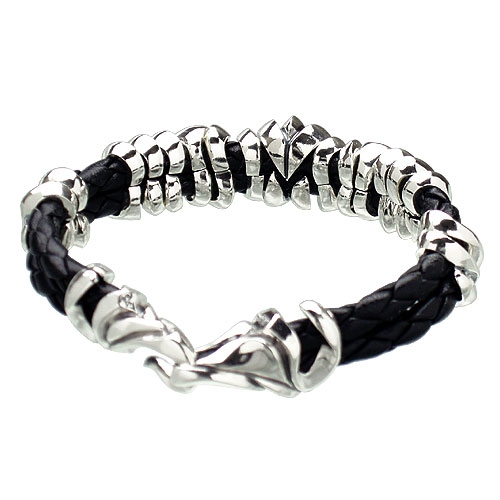 ジゴロウ GIGOR ブラッドライン シルバー レザー ブレスレットを販売