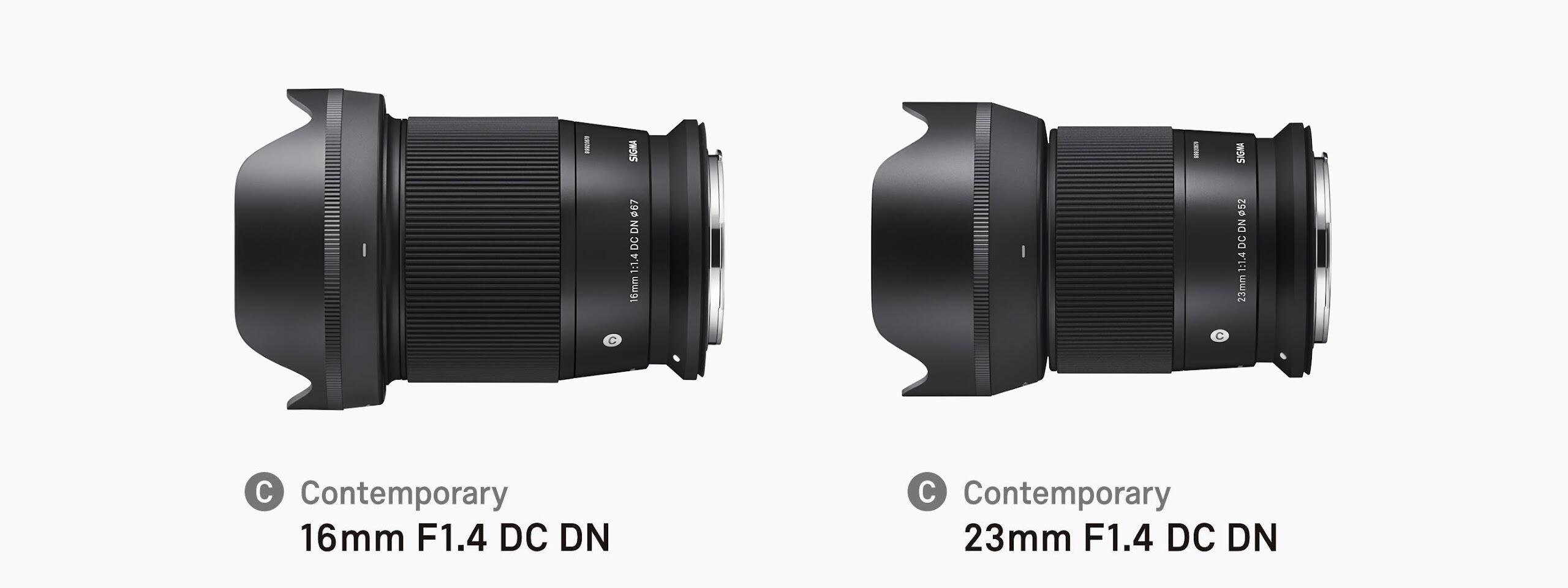 SIGMA 16mm F1.4 DC DN | Contemporary、SIGMA 23mm F1.4 DC DN