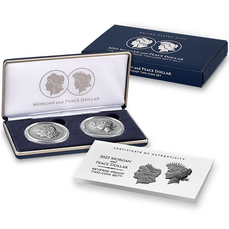 2025-S Reverse Proof Morgan and Peace Dollar Set in OGP | SilverTowne