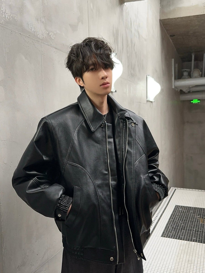 ヴィンテージライク マットPUレザージャケット OR4929 – 韓国メンズ