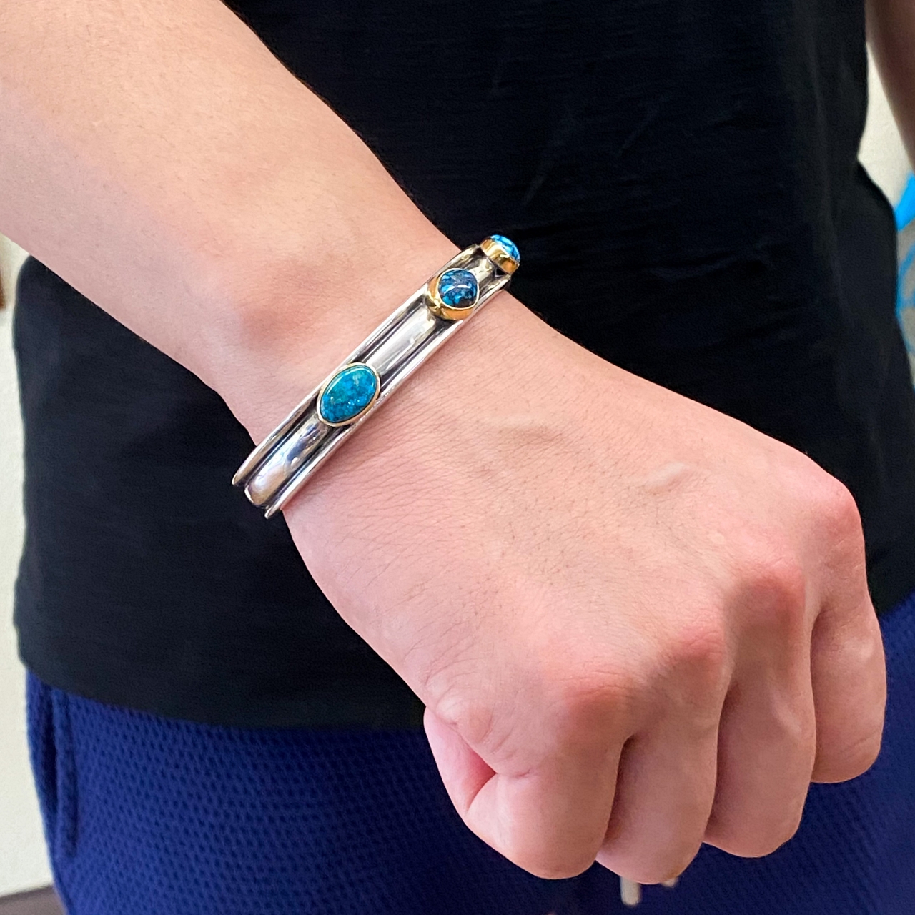 カスタムオーダー品 3大ターコイズ バングル | ターコイズ・メンズ