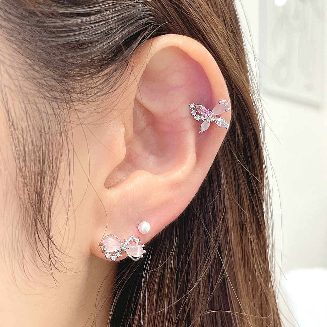 14G 16G ］ちゅるん♪としたビジューが愛らしい パステル リボン