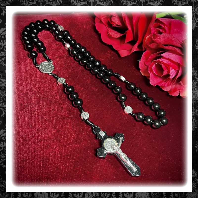 WOOD BEADS ROSARY NECKLACE / ロザリオネックレス | Spider Rock Web